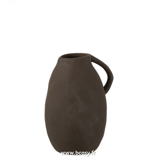 J Line Vase Cruche Ceramique Noir M L17xB15xH25 cm Jline 22672 by Jolipa 22672
