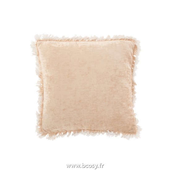 J-Line coussins Jolipa J Line Jline Coussin Franges Polyester Beige