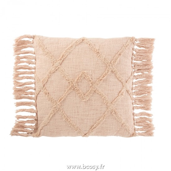 J-Line coussins Jolipa J Line Jline Coussin Carre Losange Coton Polyester Rose