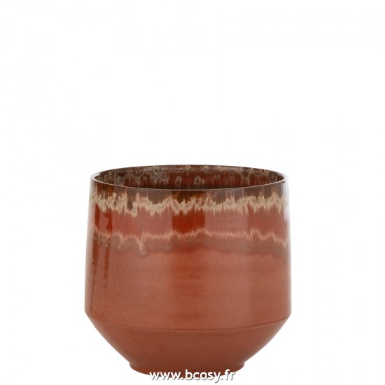 J-Line cachepots de fleur Jolipa J Line Jline Cache Pot Aline Ceramique Rouge Extra Large