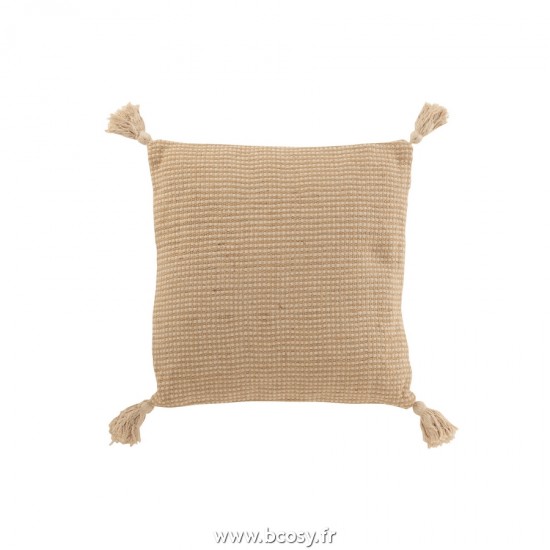 J-Line coussins Jolipa J Line Jline Coussin Jute Cotton Jute Beige Marron