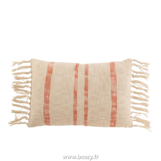 J-Line coussins Jolipa J Line Jline Coussin Emma Carre Cotton Orange Large