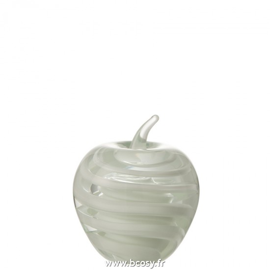 J-Line presse papiers Jolipa J Line Jline Presse Papier Pomme En Verre Blanc Large