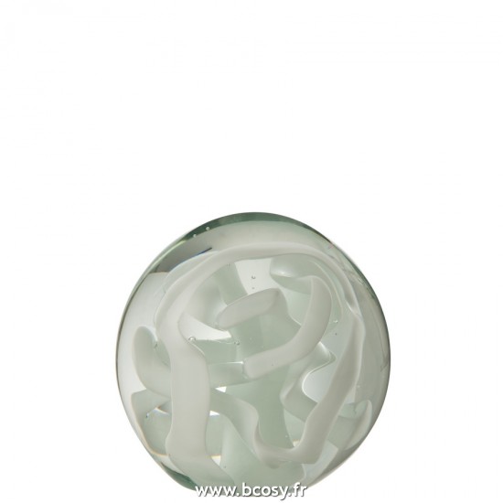 J-Line presse papiers Jolipa J Line Jline Presse Papier Guirlande En Verre Blanc Large