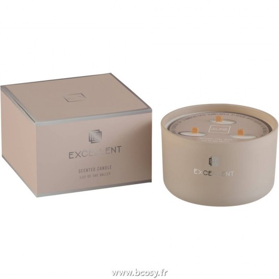 J-Line bougies parfumées Jolipa Jline Bougie Parfumee Excellent Verre Beige Large 40H