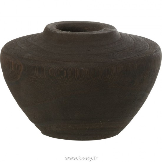 J Line Vase Bois Noir Small L15xB15xH10 cm Jline 25717 by Jolipa 25717