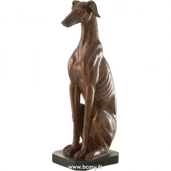 J-Line animal animaux statuettes Jolipa J Line Jline Levrier Assis Poly Brun Large