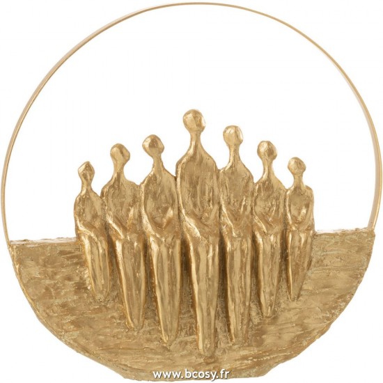 J Line Personnages 7Pieces Cercle Poly Or L30xB7xH30 cm Jline 26737 by Jolipa 26737