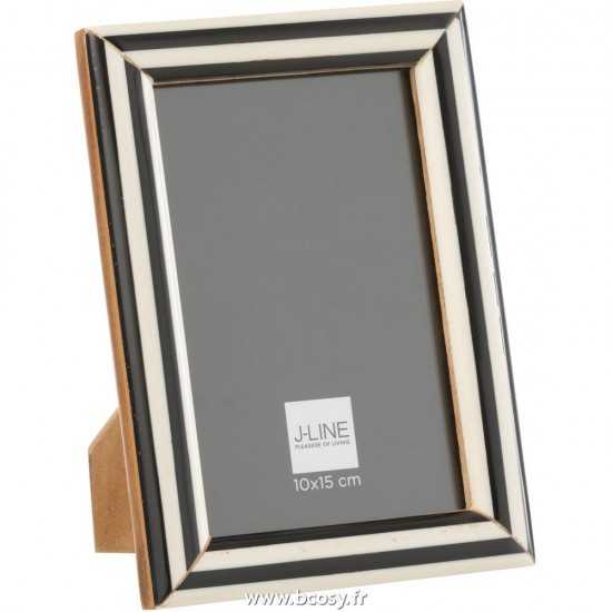 J-Line cadre cadres photo Jolipa J Line Jline Cadre Photo 10X15 Bois Resine Noir Blanc S 13X18Cm