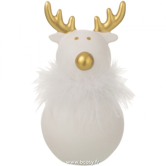 J Line Elan Ceramique Rond Lignes Or Blanc Small L9xB8xH16 cm Jline 27025 by Jolipa 27025