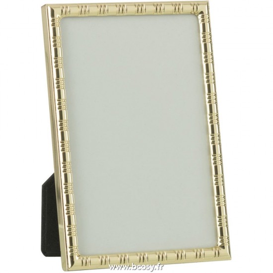 J Line Cadre Photo Bord Lignes Arrondies 13X18 Metal Or Medium L14xH19 cm Jline 27411 by Jolipa 27411