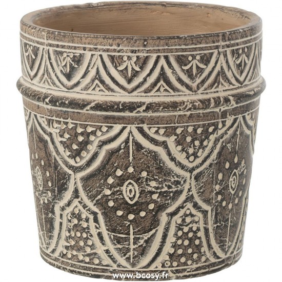 J-Line cachepots de fleur Jolipa J Line Jline Cachepot Provence Terracotta Brun Extra Large