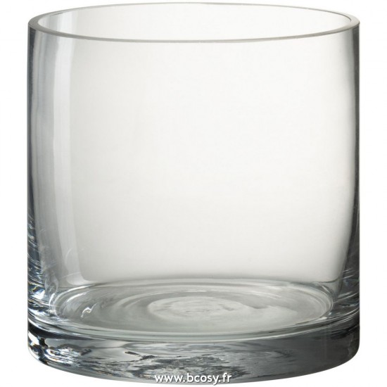 J Line Vase Cylindrique Vola Verre Transparent Small L15xB15xH15 cm Jline 28856 by Jolipa 28856