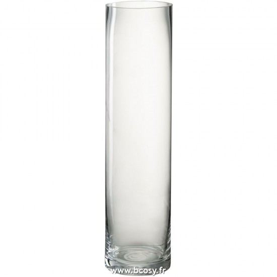 J Line Vase Cylindrique Verre Transparent Medium L10xB10xH40 cm Jline 28861 by Jolipa 28861