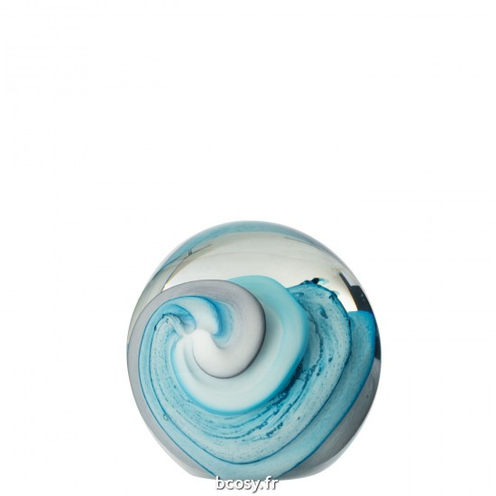 J Line Presse Papier Tornado Verre Bleu L10xB10xH10 cm JLine 30166 by Jolipa 30166.