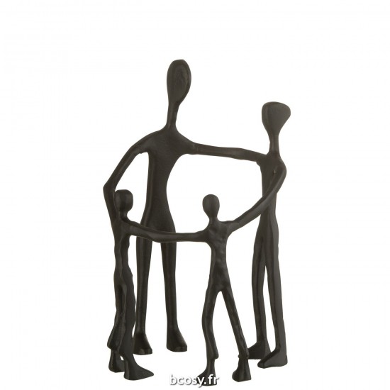 J Line Statue Famille Cercle Aluminium Noir L22xB21xH31 cm JLine 30225 by Jolipa 30225.