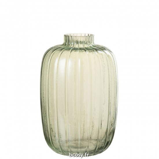 J-Line J Line vases Jolipa Vase Lignes Verre Vert Large.