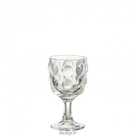 J Line Verre A Vin Loupe Verre Transparent L9xB9xH16 cm JLine 30659 by Jolipa 30659 Assortiment de 6 pcs.