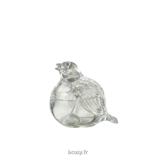 J-Line J Line pots a de provision Jolipa Jarre Pigeon Verre Transparent.