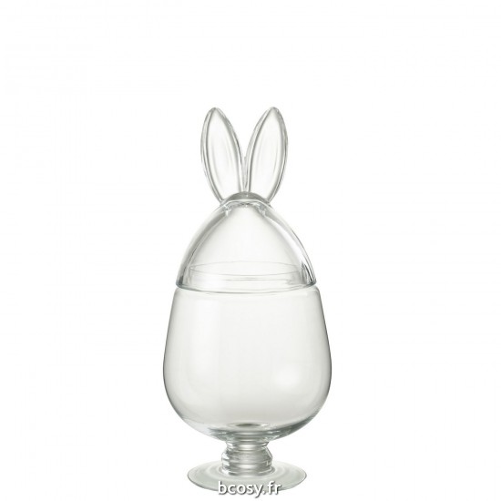 J-Line J Line pots a de provision Jolipa Pot Lapin Verre Transparent Medium.