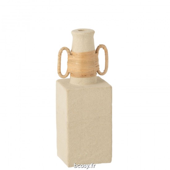 J Line Vase Celine Anneaux Ovales Ciment Sable Naturel L13xB10xH29 cm JLine 30971 by Jolipa 30971.