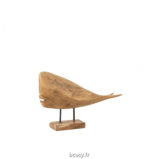 J Line Baleine Mia Bois Naturel Small L40xB10xH24 cm JLine 31010 by Jolipa 31010.