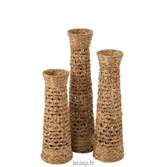 J-Line J Line Vase déco Vases déco Jolipa Set De 3 Vases Jan Jonc Naturel.