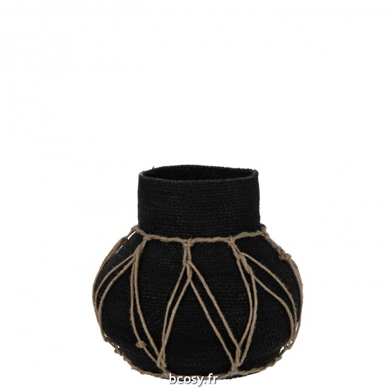 J Line Pot Marie Herbes Marines Noir L21xB21xH21 cm JLine 31076 by Jolipa 31076.