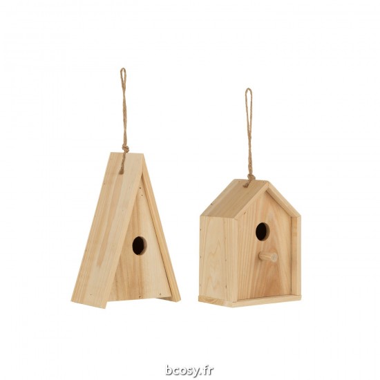 J Line Nichoir Paul Pin L16xB10xH38 cm JLine 31506 by Jolipa 31506 Assortiment de 2 pcs.