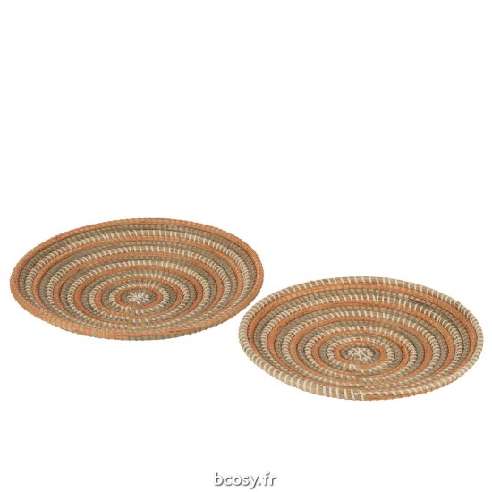 J Line Set 2 Plateaux Cercles Jonc Mix L41xB41xH6 cm JLine 31573 by Jolipa 31573.