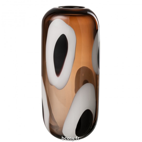 J-Line J Line vases Jolipa Vase Izzy Verre Blanc Marron Large.