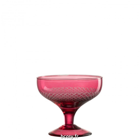 J-Line J Line verres à cocktail coctail Jolipa Verre Sur Pied Rond Verre Rouge.