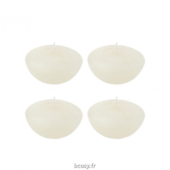 J-Line J Line bougies Jolipa Boite 4 Bouges Flottantes Blanc Large 8H.