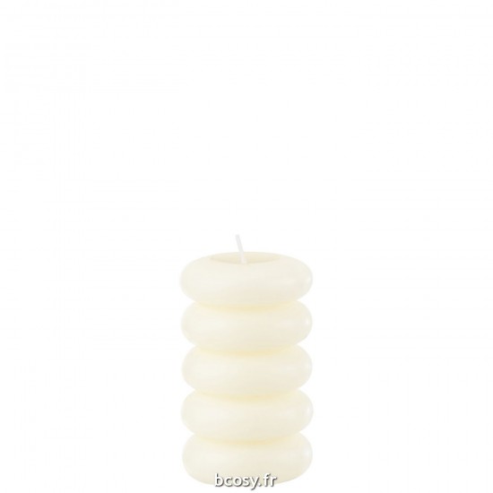 J-Line J Line bougies Jolipa Bougie Macaron Blanc Large 10H.
