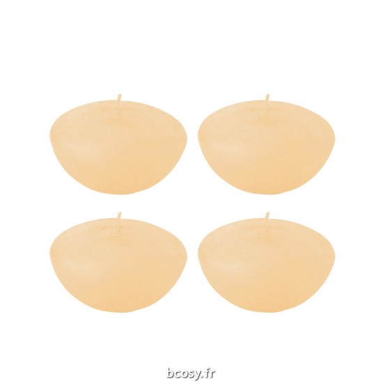 J-Line J Line bougies Jolipa Boite 4 Bougies Flottantes Beige Large 8H.