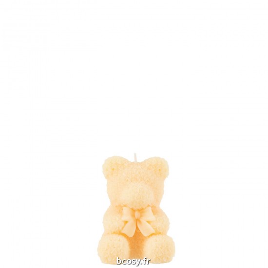 J Line Bougie Ours Jaune Clair Small 8H L8xB8xH10 cm JLine 32288 by Jolipa 32288.