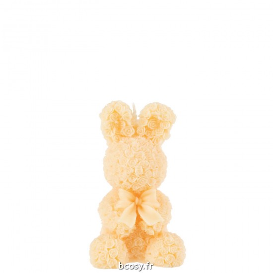 J Line Bougie Lapin Jaune Clair Medium 15H L10xB10xH16 cm JLine 32292 by Jolipa 32292.