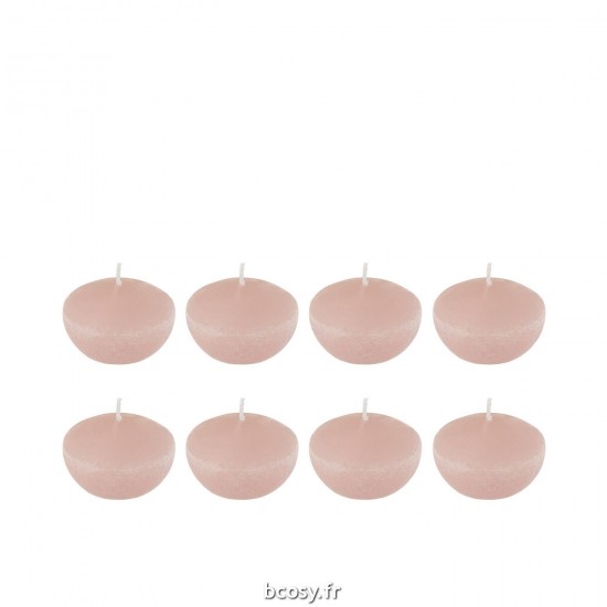 J Line Boite 8 Bougies Flottantes Rose Small 4H L6xB6xH3 cm JLine 32316 by Jolipa 32316.