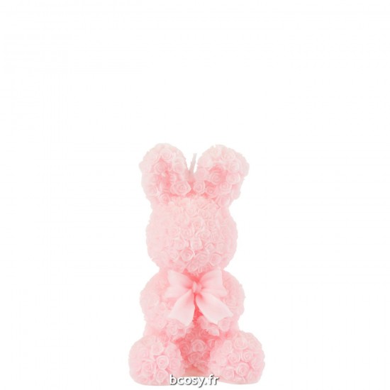 J Line Bougie Lapin Rose Medium 15H L10xB10xH16 cm JLine 32325 by Jolipa 32325.