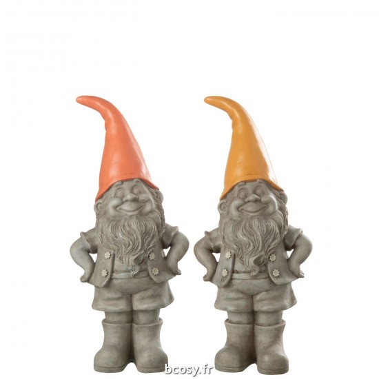 J-Line J Line lutins statuettes Jolipa Lutin Chapeau Pointu Poly Mix Large Assortiment De 2.