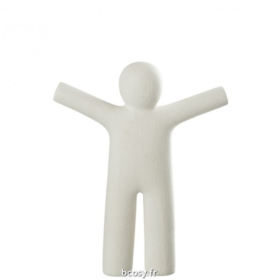 J-Line J Line petits maurices statuettes Jolipa P Tit Maurice Rugueux Poly Blanc Casse Large.