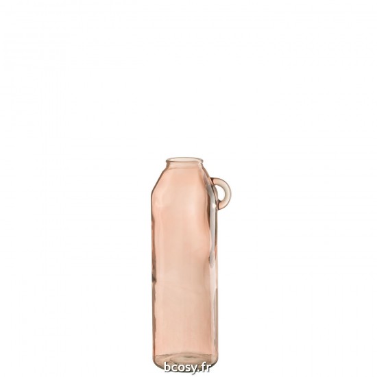J-Line J Line amphores cruches avec 2 anses Jolipa Vase Anse Cylindre Verre Rose Clair Large.