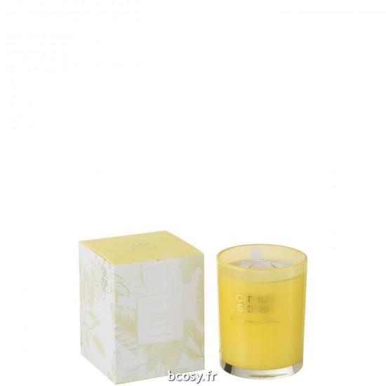 J Line Bougie Citrus Sense Cire Jaune Large 70H L11xB11xH14 cm JLine 32824 by Jolipa 32824.