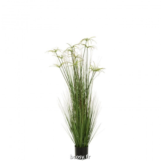 J Line Cyperus Alternifolius 11 Têtes En Pot Pvc Vert Large L43xB43xH140 cm JLine 33112 by Jolipa 33112.