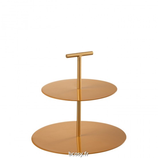 J Line Plateau A Niveau Rond Metal Ocre L26xB26xH24 cm JLine 33175 by Jolipa 33175.