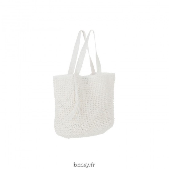 J-Line J Line sacs de plage Jolipa Sac De Plage Floche Papier Blanc.