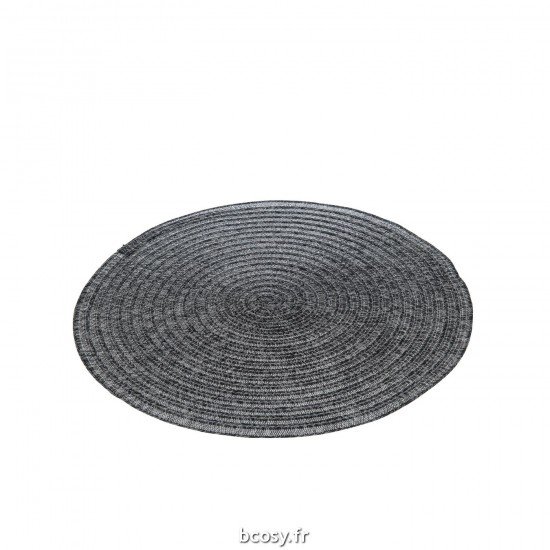 J-Line J Line textiles Jolipa Set Detable Rond Tisse Noir.