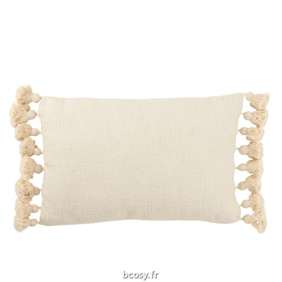 J-Line J Line coussins Jolipa Coussin Floches Coton Beige Long.