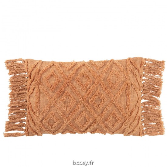 J-Line J Line coussins Jolipa Coussin Floches Coton Corail Long.