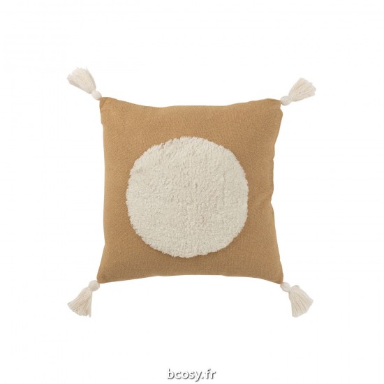 J-Line J Line coussins Jolipa Coussin Cercle Coton Marron.